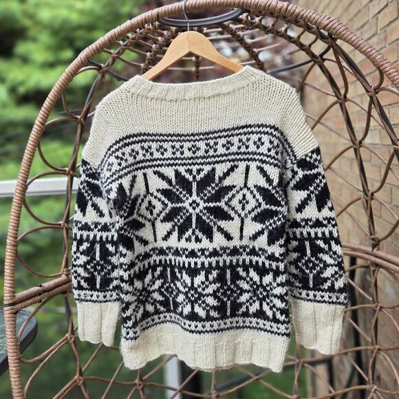J. CREW Handknit Wool Alpaca Nordic Fair Isle Chunky Knit Sweater - Picture 4 of 10
